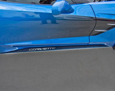 American Car Craft 2014-2019 Chevrolet Corvette Side Skirts Stainless w/Real Carbon Fiber Corvette Style 052048