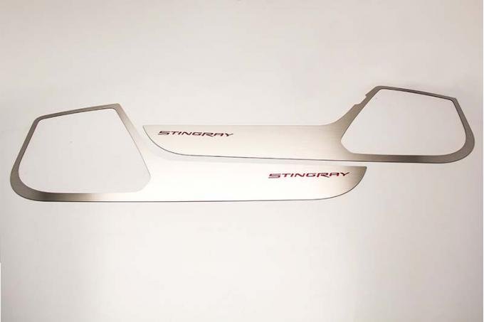 2014-2019 Corvette Stingray - Door Guards with Stingray Lettering 2Pc - Choose Inlay Color 051002
