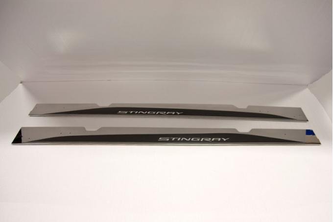 American Car Craft 2014-2019 Chevrolet Corvette Side Skirts Stainless w/Real Carbon Fiber Stingray Style 052049