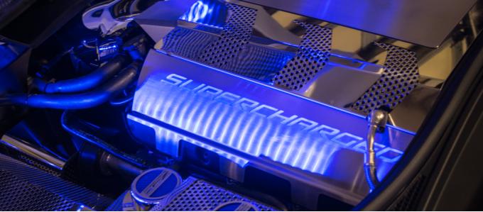 2015-2019 Z06 Stingray Corvette - Illuminated Fuel Rail Covers SUPERCHARGED - Choose LED Color 053089