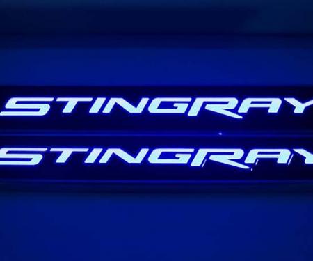 2014-2019 Chevrolet Corvette Doorsills Carbon Fiber White LED | Illuminated White