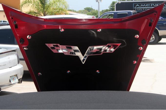 American Car Craft 2005-2013 Chevrolet Corvette Hood Badge Stainless Emblem fits factory hood pad 043113