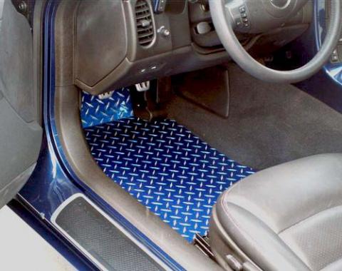 American Car Craft 2005-2013 Chevrolet Corvette Floor Mats Show Diamond Plate Blue 041006