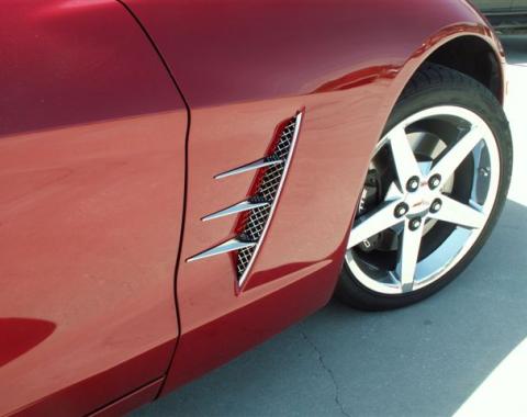 American Car Craft 2005-2013 Chevrolet Corvette Vent Spears w/Laser Mesh Vents 8pc C6 042050