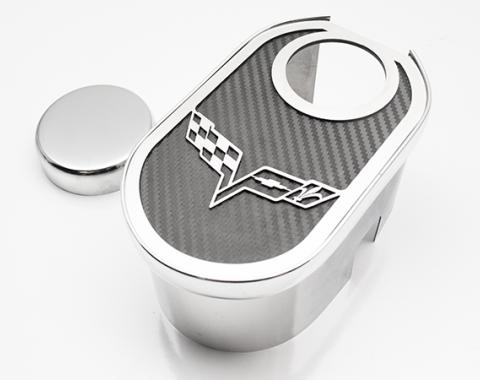 2005-2013 C6/Z06/GS Corvette - Master Cylinder Cover w/Crossed Flags Inlay & cap cover - CHOOSE COLOR 043131