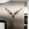 2014-2019 C7 Corvette - Alternator Cover Crossed Flags Emblem - Stainless Steel, CHOOSE COLOR 053091