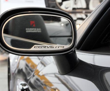 American Car Craft 2005-2019 Chevrolet Corvette Mirror Trim Side View Corvette Style Auto Dim 2pc GM Licensed 042088