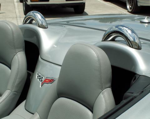 American Car Craft 2005-2013 Chevrolet Corvette Faux Roll Bars Polished Convertible 2pc 041007