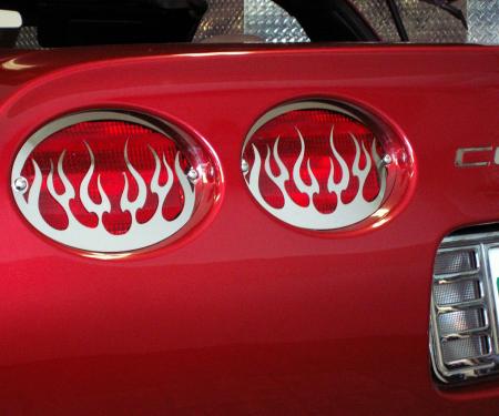American Car Craft Taillight Grilles Polished Flame 4pc 032040