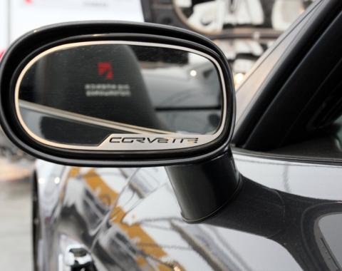 American Car Craft 2005-2019 Chevrolet Corvette Mirror Trim Side View Corvette Style Auto Dim 2pc GM Licensed 042088