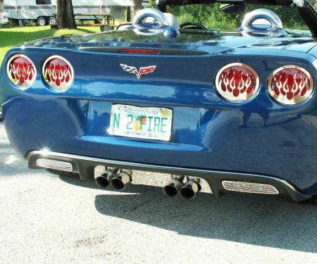 American Car Craft 2005-2013 Chevrolet Corvette Taillight Covers Polished Flame Style 4pc 042070