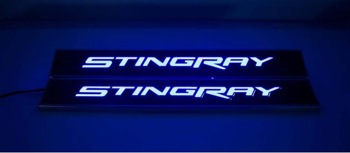 2014-2019 Chevrolet Corvette Doorsills Carbon Fiber Red LED | Illuminated Red