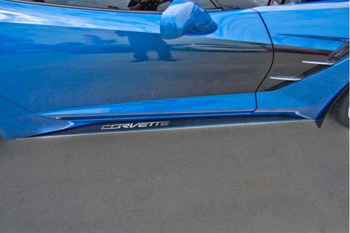 American Car Craft 2014-2019 Chevrolet Corvette Side Skirts Stainless w/Real Carbon Fiber Corvette Style 052048