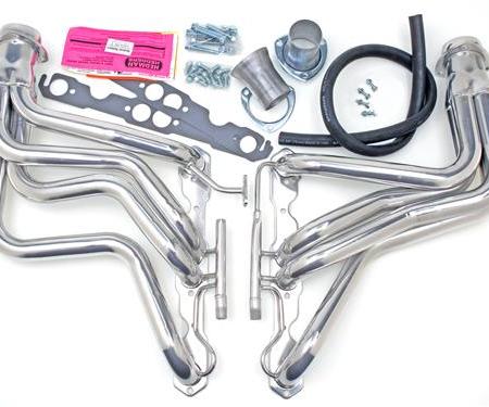 Corvette Hedman Headers, Full Length, with AIR & EGR, Polished Silver Ceramic Coated, 1987-1991
