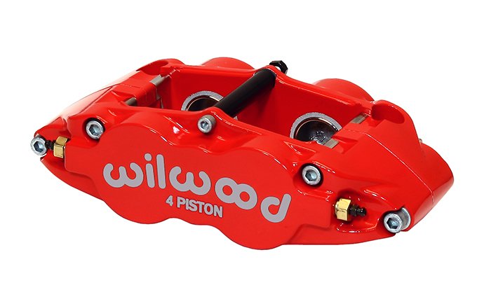 WILWOOD MC4 MECHANICAL PARKING BRAKE CALIPER,RED,0.81 WIDE DISCS,RIGHT-SIDE 