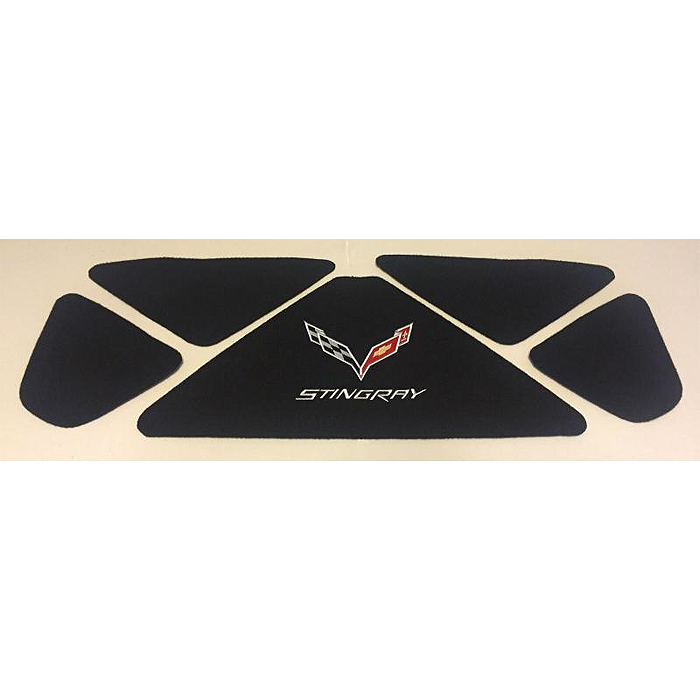Corvette Trunk Lid Inner Liner, C7 Logo & Stingray Script, Black, 5
