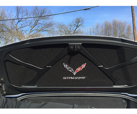 Corvette Trunk Lid Inner Liner, C7 Logo & Stingray Script, Black, 5 Piece, 2014-2019