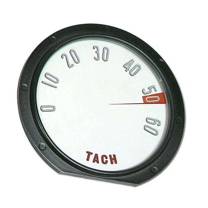 Corvette Tachometer Face, with Numbers, 6000 RPM, 1958