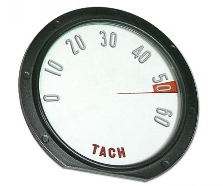 Corvette Tachometer Face, with Numbers, 6000 RPM, 1958