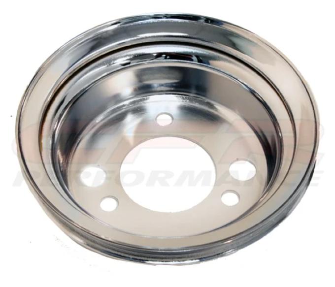 CFR Performance 1955-68 Chevy Chrome Steel Crank A-C Add-on Pulley - 1 Groove (Short) HZ-9817