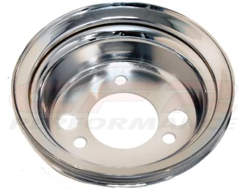 CFR Performance 1955-68 Chevy Chrome Steel Crank A-C Add-on Pulley - 1 Groove (Short) HZ-9817