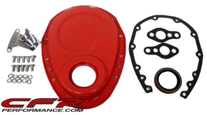CFR Performance 1955-95 Chevy Small Block 283-305-327-350-400 Steel Timing Chain Cover Set W/ Timing Tab HZ-4934-KIT