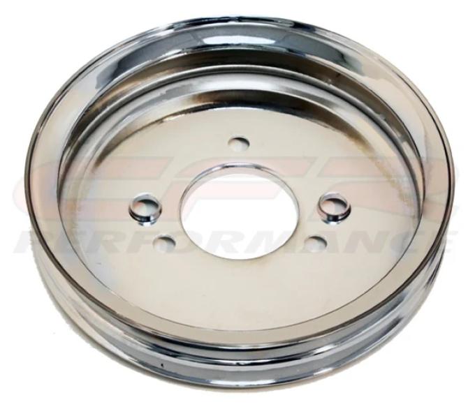 CFR Performance 1955-68 Chevy Big Block Chrome Steel Crank Pulley - 2 Groove (Short) HZ-9816