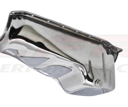 CFR Performance Steel Oil Pan Fits 1986-02 Chevy SB 283-350 - Chrome HZ-7007-C