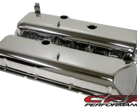 CFR Performance Steel OEM-Style Short Valve Covers Fits 1965-1972 Chevy BB 396-427-454 - Recessed Corner - 1-2 Holes HZ-9504-1