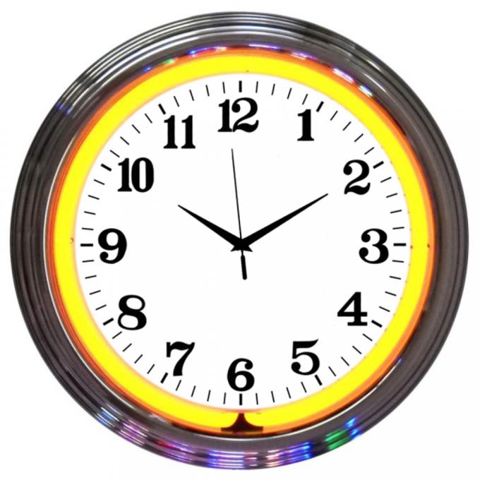 Neonetics Neon Clocks, Chrome Orange Standard Neon Clock