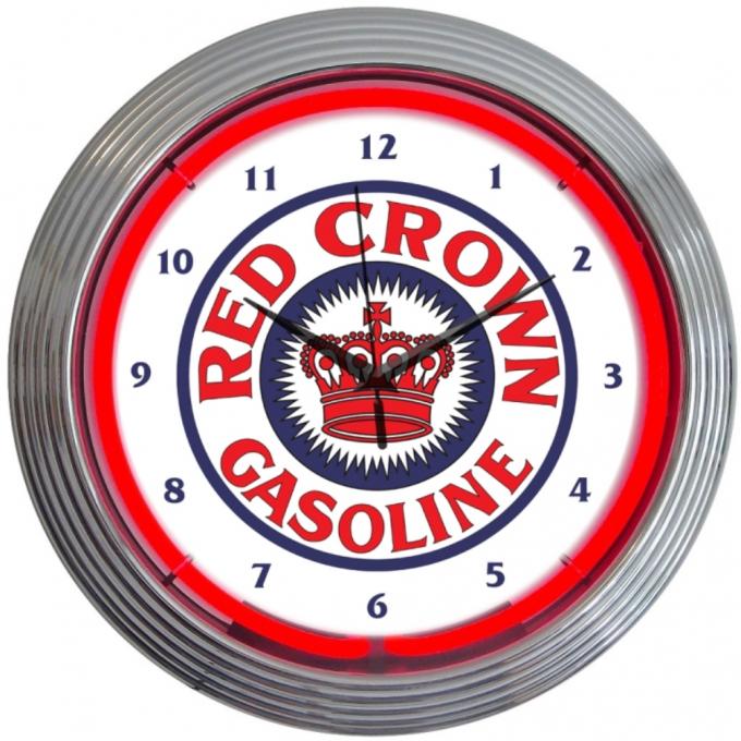 Neonetics Neon Clocks, Red Crown Gasoline Neon Clock