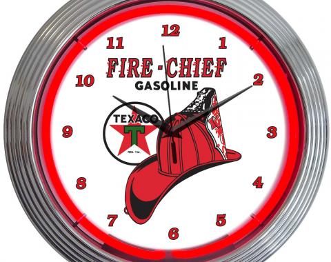Neonetics Neon Clocks, Texaco Fire Chief Neon Clock