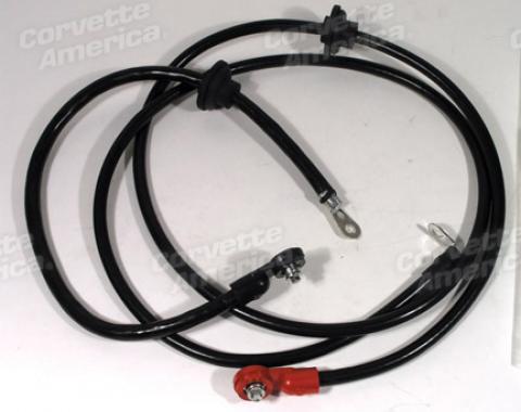 Corvette Battery Cables, Correct with Grommets, 1972-1974