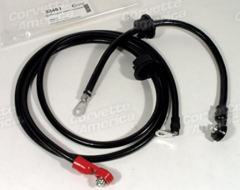 Corvette Battery Cables, Correct with Grommets, 1975-1980