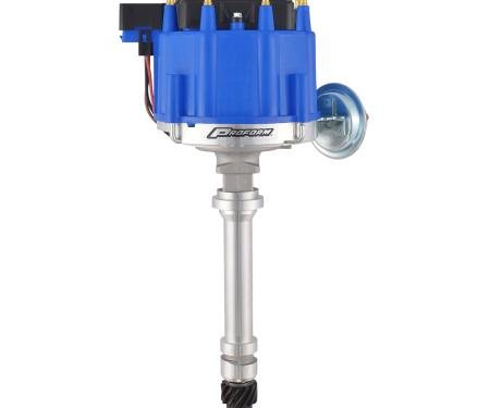 Proform HEI Distributor, Racing Type w/Vac-Adv, Blue Cap, Polished, For Chevy V8 Engines 66941BC
