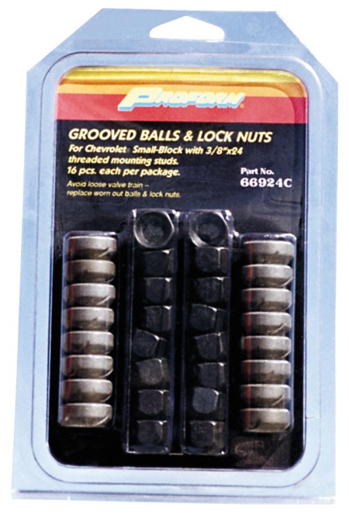 Proform Engine Rocker Arm Ball and Nut Kit, Fits 3/8-24 Thread Stud, For Stamped Rockers 66924C