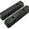 CFR Performance Steel Short Baffled Valve Covers Fits 1958-1986 Chevy SB 283-400 1-Hole / 2-Hole Screw-in - Black HZ-9516-PBK