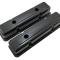CFR Performance Steel Tall Valve Covers Baffled Fits 1958-1986 Small Block Chevy SBC 283-400 1-Hole / 2-Hole Screw-in - Black HZ-9515-PBK