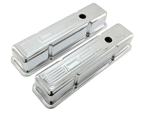 CFR Performance Tall Steel Valve Covers - Fits 1958-1986 Chevy Small Block 283-305-327-350 (Stamped "350" Logo, 1 Hole Each) HZ-9841