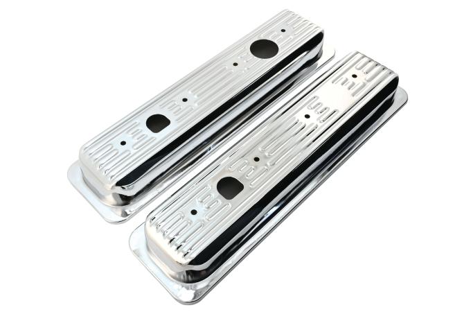 CFR Performance Steel Valve Cover Caps Fits 1987-2000 Chevy/GMC 5.0L & 5.7L Center Bolt Valve Covers - Chrome HZ-9460-C