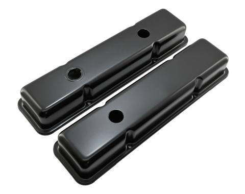 CFR Performance Steel Short Valve Covers Fits 1958-1986 Small Block Chevy SBC 283-400 - Black HZ-9517-PBK