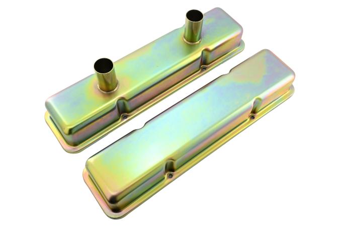 CFR Performance Steel Circle Track Racing Short Valve Covers Fits 1958-1979 Small Block Chevy SBC 283-350 - Zinc Plated HZ-7216-Z