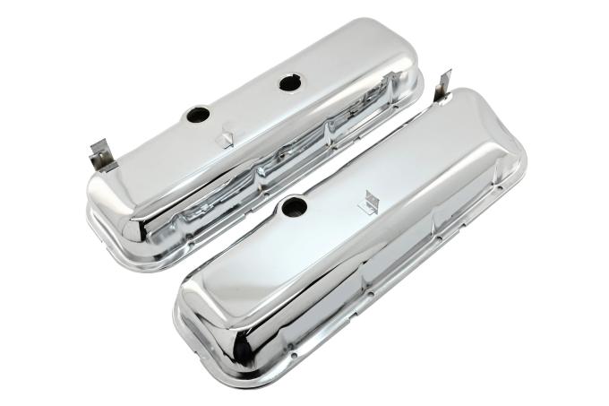 CFR Performance Steel OEM-Style Tall Valve Covers Fits 1965-1972 Chevy BB 396-427-454 - Recessed Corner - 1-2 Holes HZ-9504-T