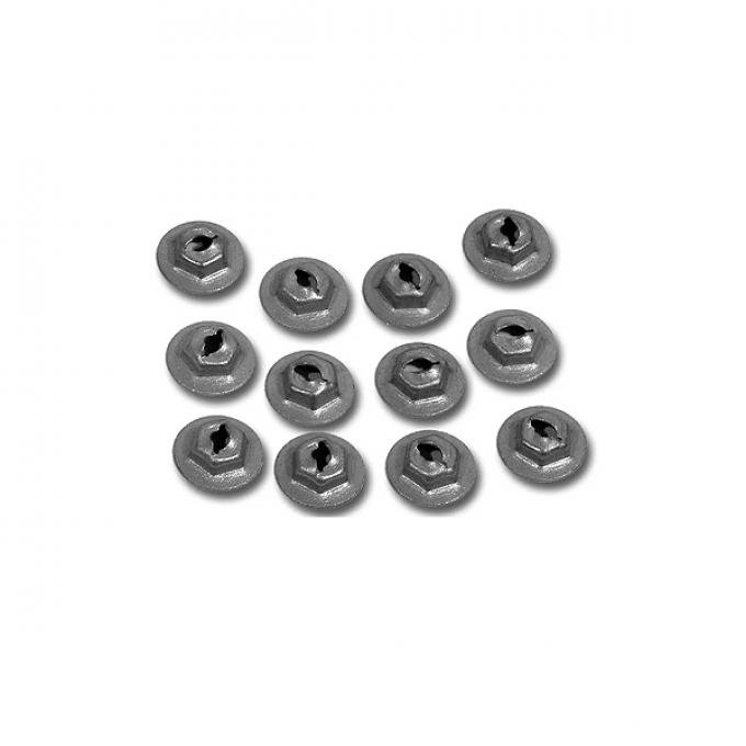 Redline Restomotive® 1967-1972 Chevrolet Corvette 12 Piece Hood Number Speed Nut Set