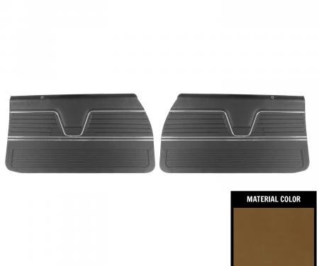 PUI Interiors 1969 Chevelle Platinum Edition Saddle Pre-Assembled Front Door Panels 69AD36-P