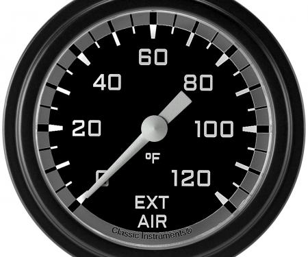 Classic Instruments Autocross Gray 2 5/8" Outside Air Temp. Gauge AX399GBLF