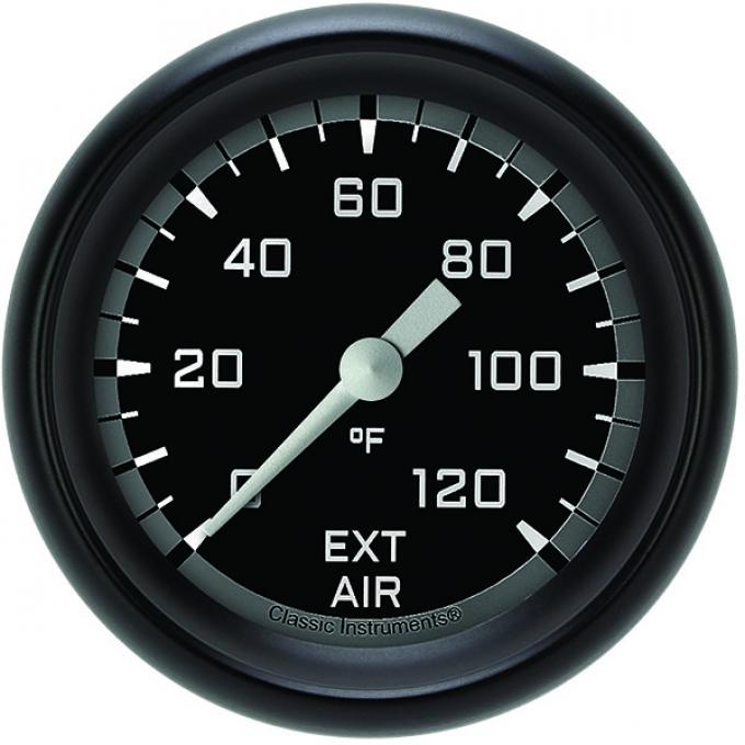 Classic Instruments Autocross Gray 2 5/8" Outside Air Temp. Gauge AX399GBPF