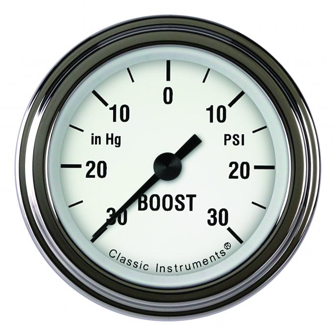 Classic Instruments White Hot 2 1/8" Boost/Vac Gauge WH141SLF