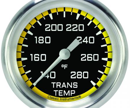 Classic Instruments Autocross Yellow 2 5/8" Transmission Temperature Gauge AX327YAPF