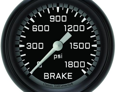 Classic Instruments Autocross Gray 2 5/8" Brake Pressure Gauge AX367GBPF